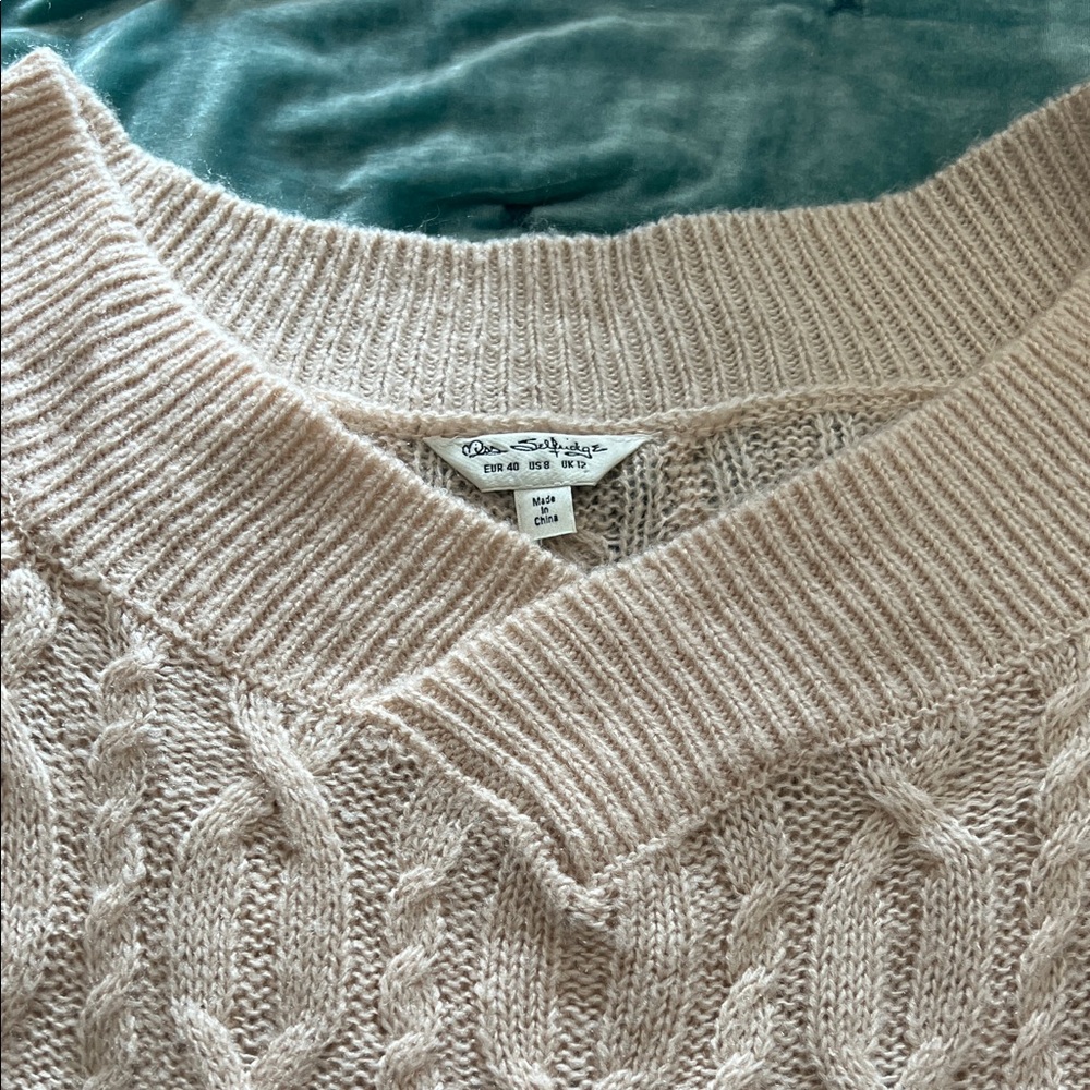 Miss Selfridge Beige V-Neck Sweater
